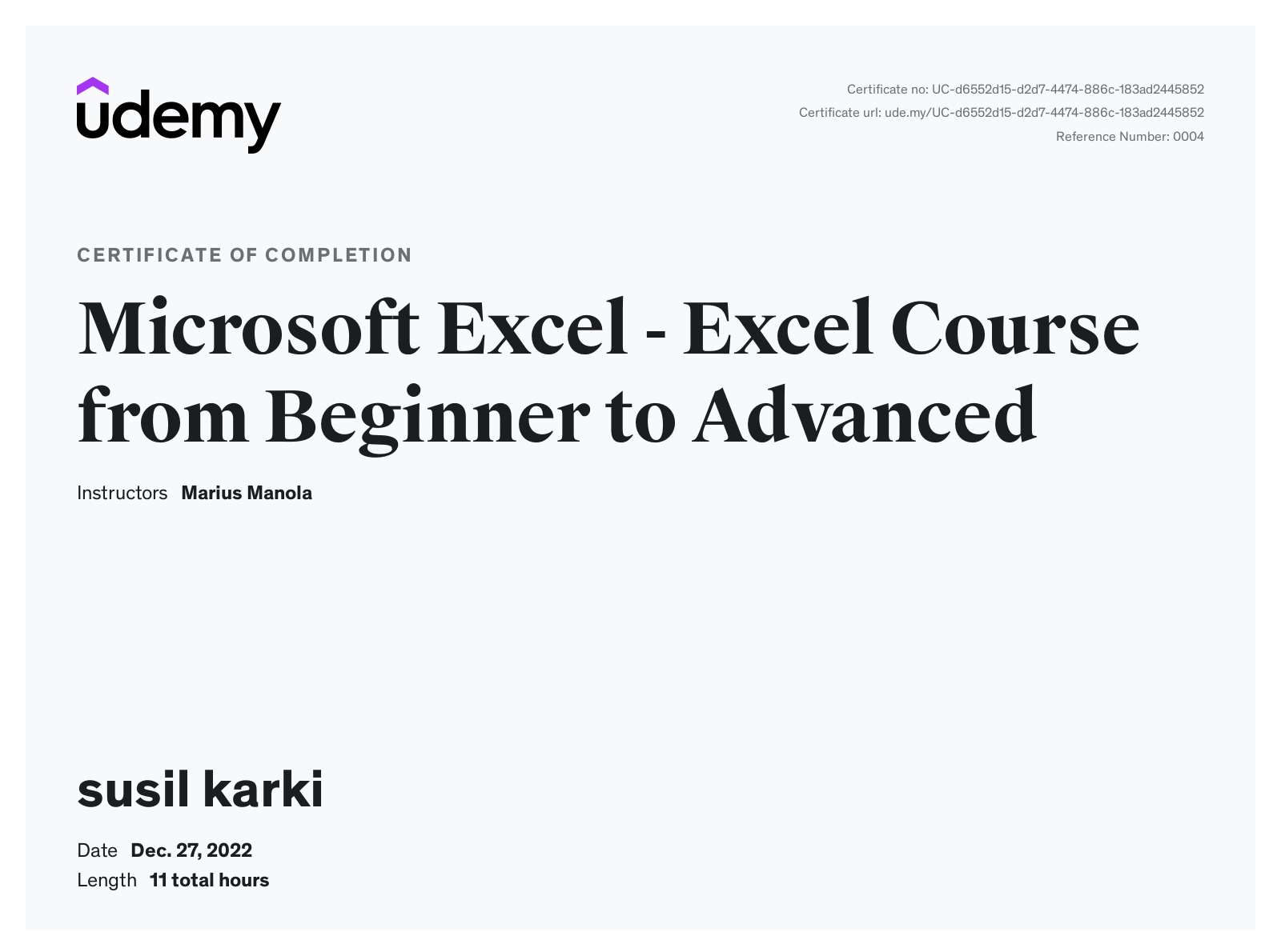 Certificate