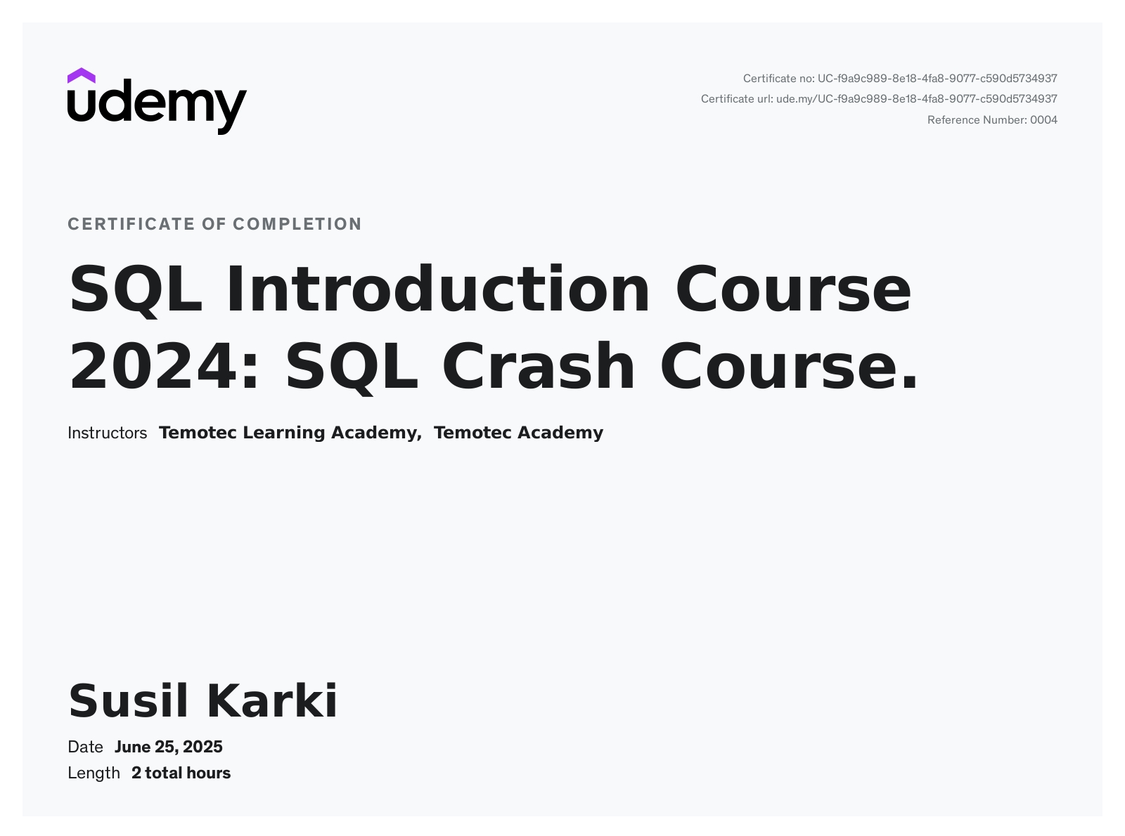 Certificate