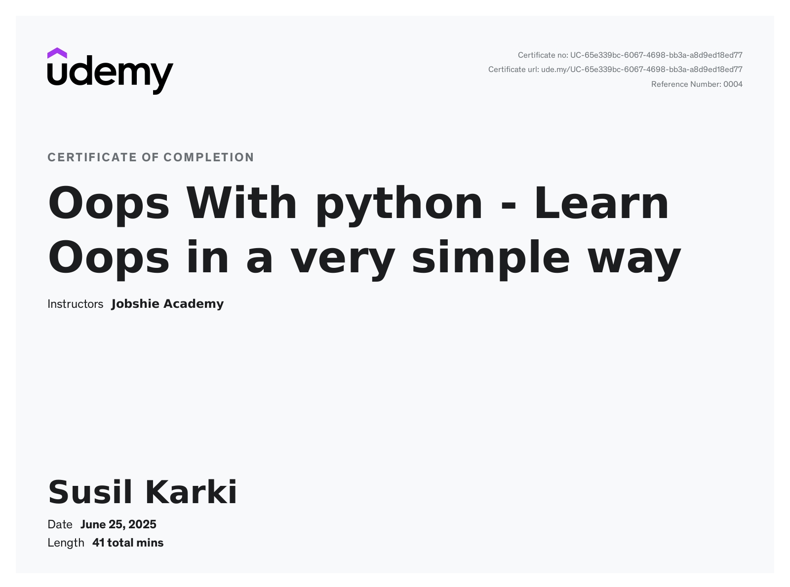 Python Certificate