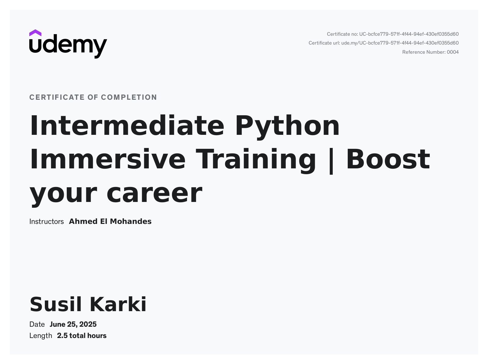 Python Certificate
